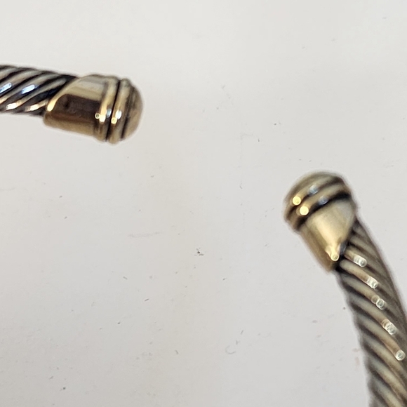 Classic Cable Bracelet Open Cuff with Crystal Stone - Picture 6 of 9